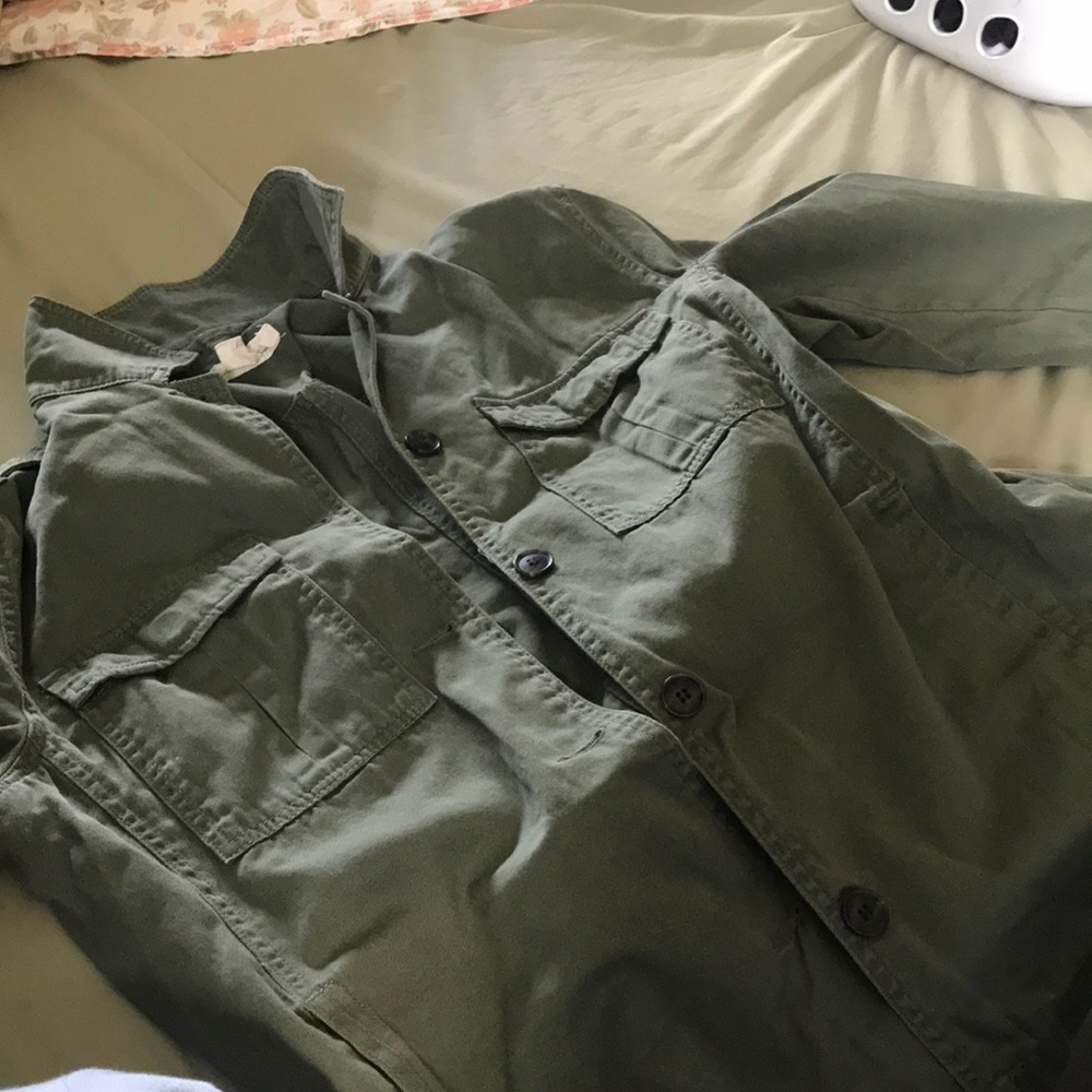 olive green jean jacket